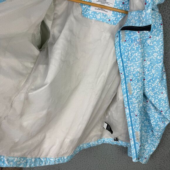 Helly Hansen Nine K Women’s Medium Jacket Light Blue Floral Waterproof Hooded - Picture 5 of 5